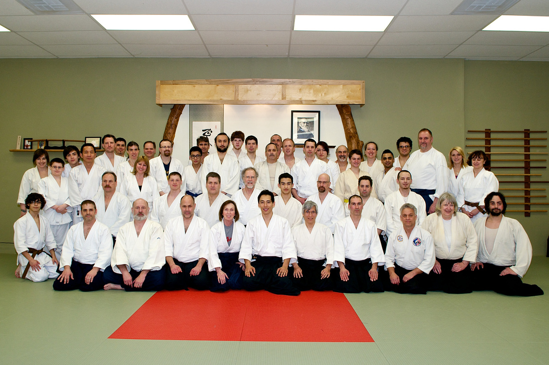 Aikido practitioners gathered after training